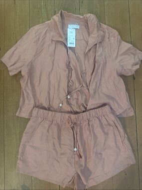 Seafolly Dusty Rose Tie-Front Short Set